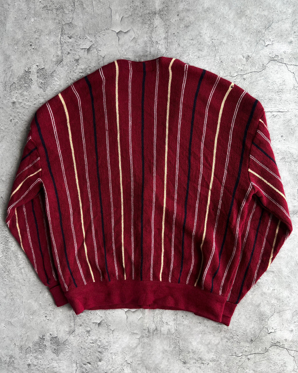 2000S STRIPES LACOSTE WOOL CARDIGAN (L)