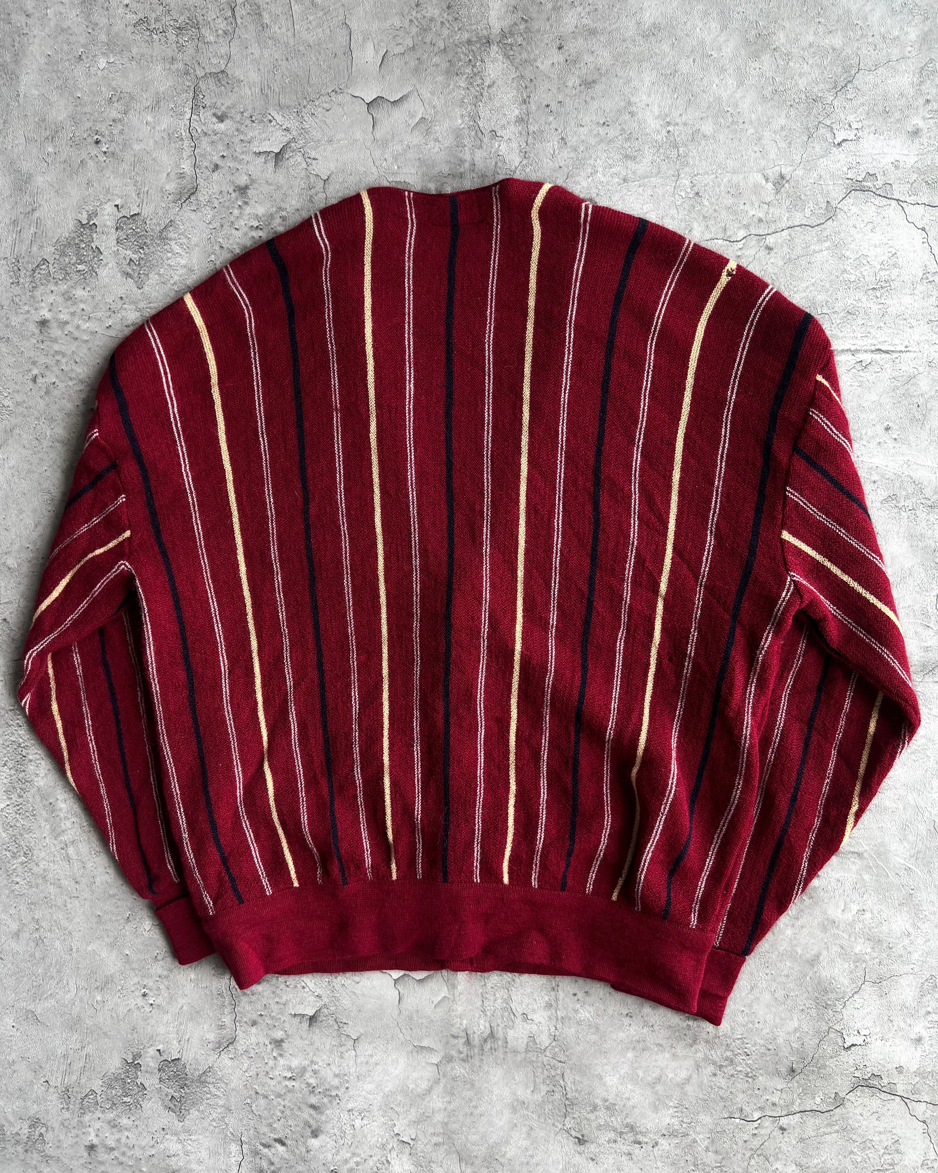 2000S STRIPES LACOSTE WOOL CARDIGAN (L)