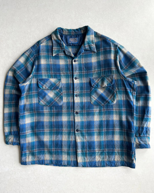 1980S PENDLETON DOUPLE POCKET WOOL PLAID FLANNEL (XL)