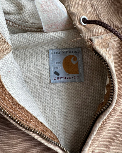 1980S BROWN CARHARTT 100 YEARS HOODED WORK JACKET (XL)