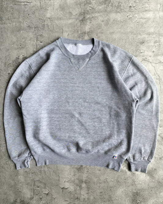 1990S RUSSELL GREY BLANK CREWNECK SWEATSHIRT (M)