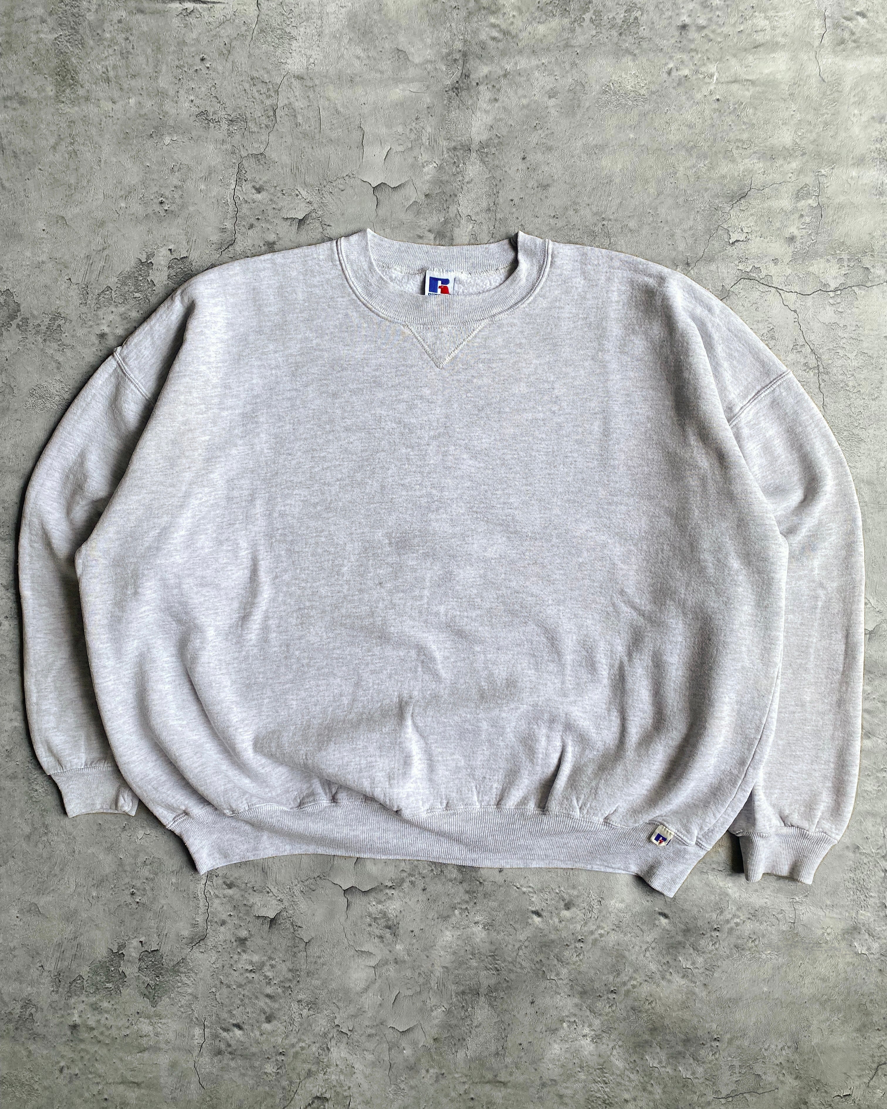 1990S RUSSELL LIGHT GREY BLANK CREWNECK SWEATSHIRT (XXXL)