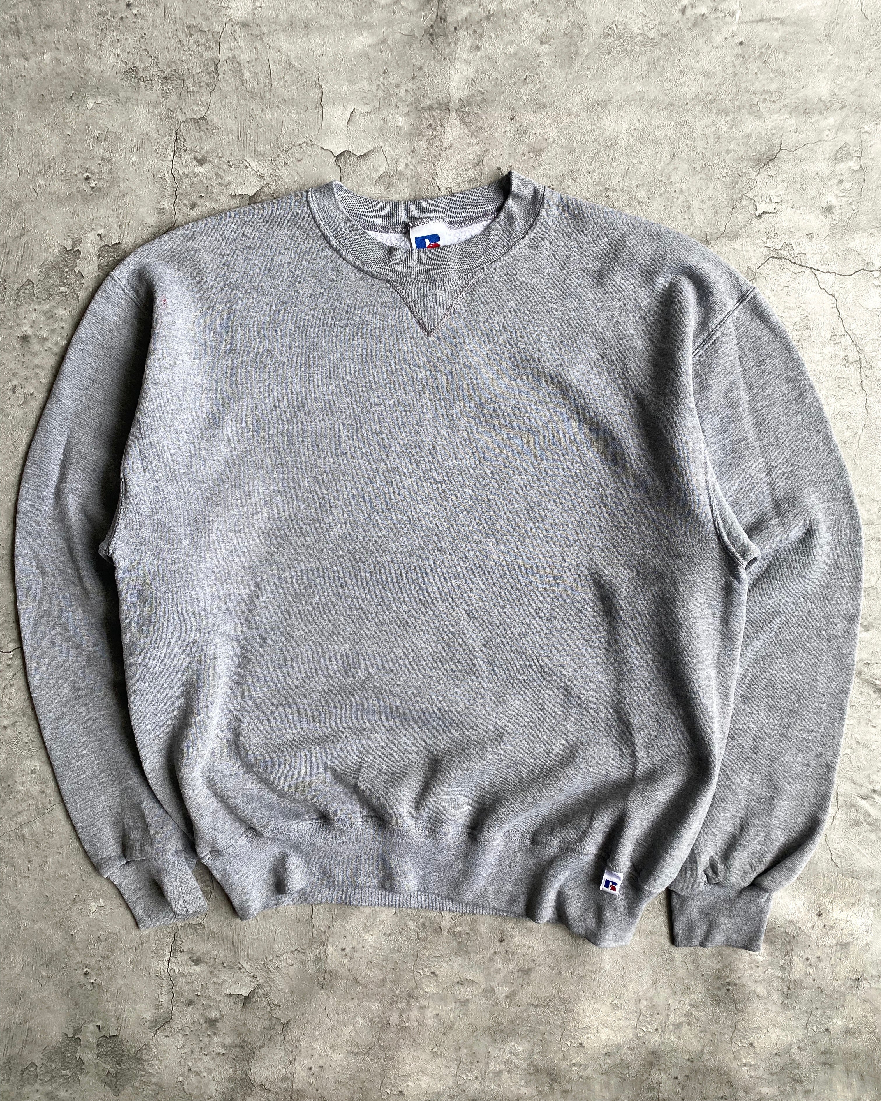 1990S RUSSELL GREY BLANK CREWNECK SWEATSHIRT (S-L)
