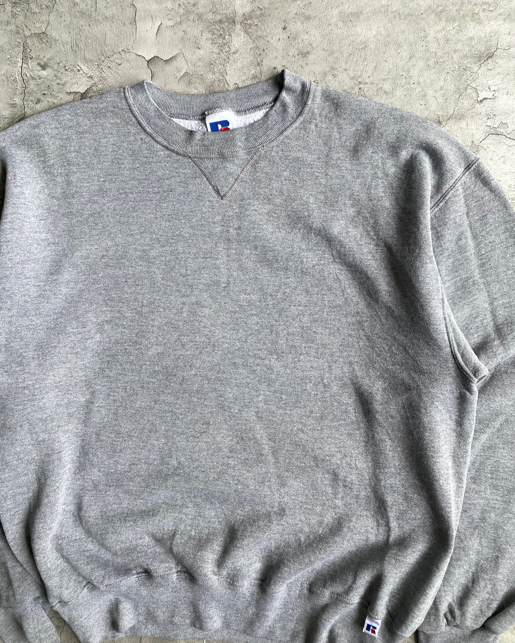 1990S RUSSELL GREY BLANK CREWNECK SWEATSHIRT (S-L)