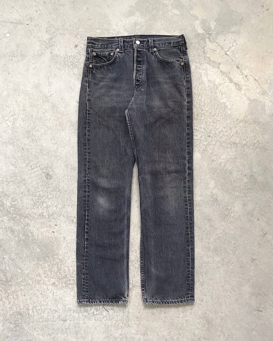 1990S FADED BLACK LEVI'S 501 JEANS SIZE (30X32)