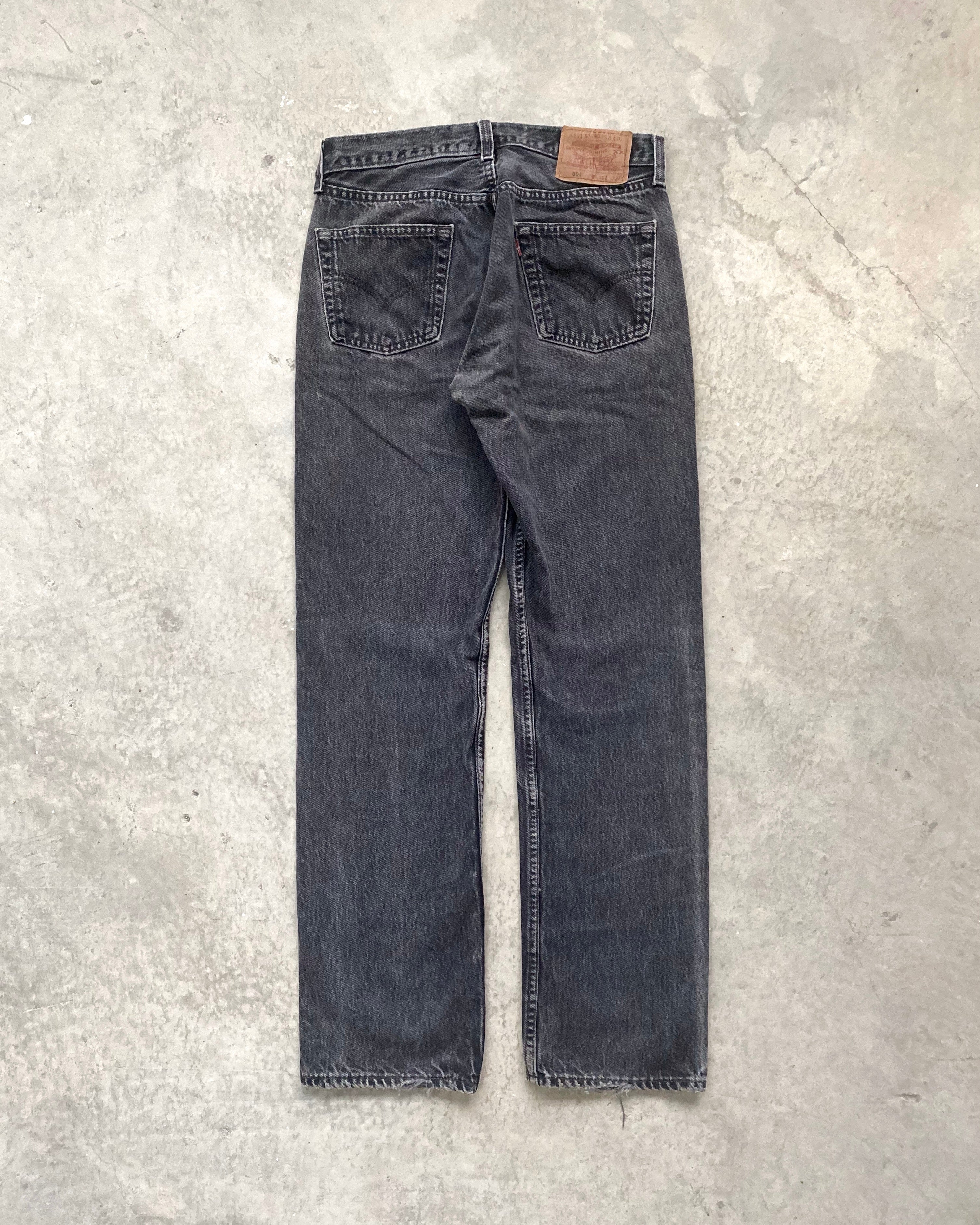 1990S FADED BLACK LEVI'S 501 JEANS SIZE (30X32)