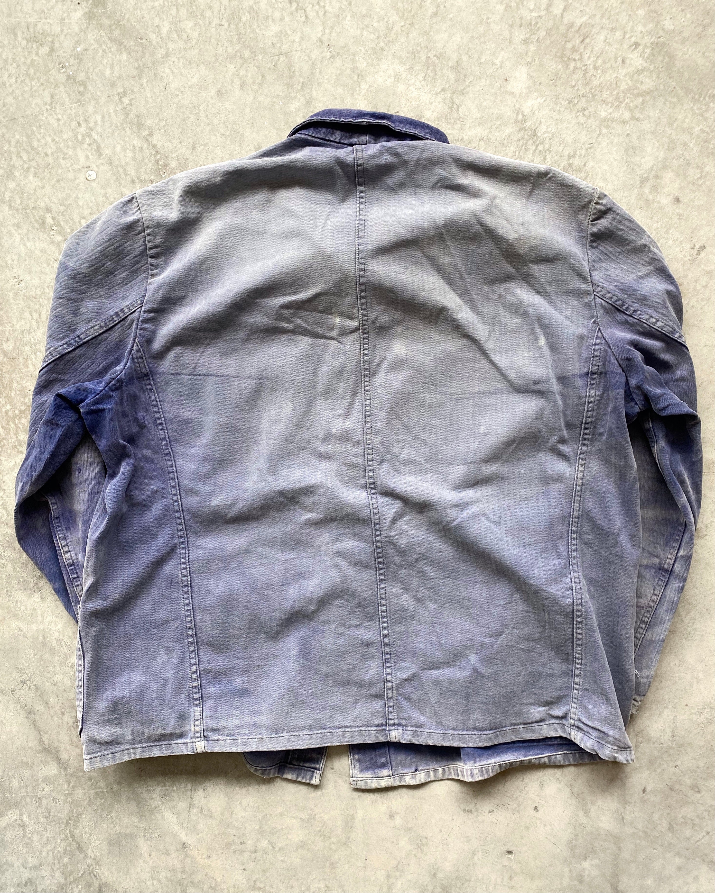 1960S SUN FADED HBT FRENCH WORKWEAR JACKET (L-XXL)