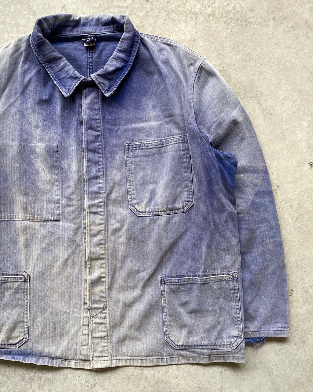 1960S SUN FADED HBT FRENCH WORKWEAR JACKET (L-XXL)