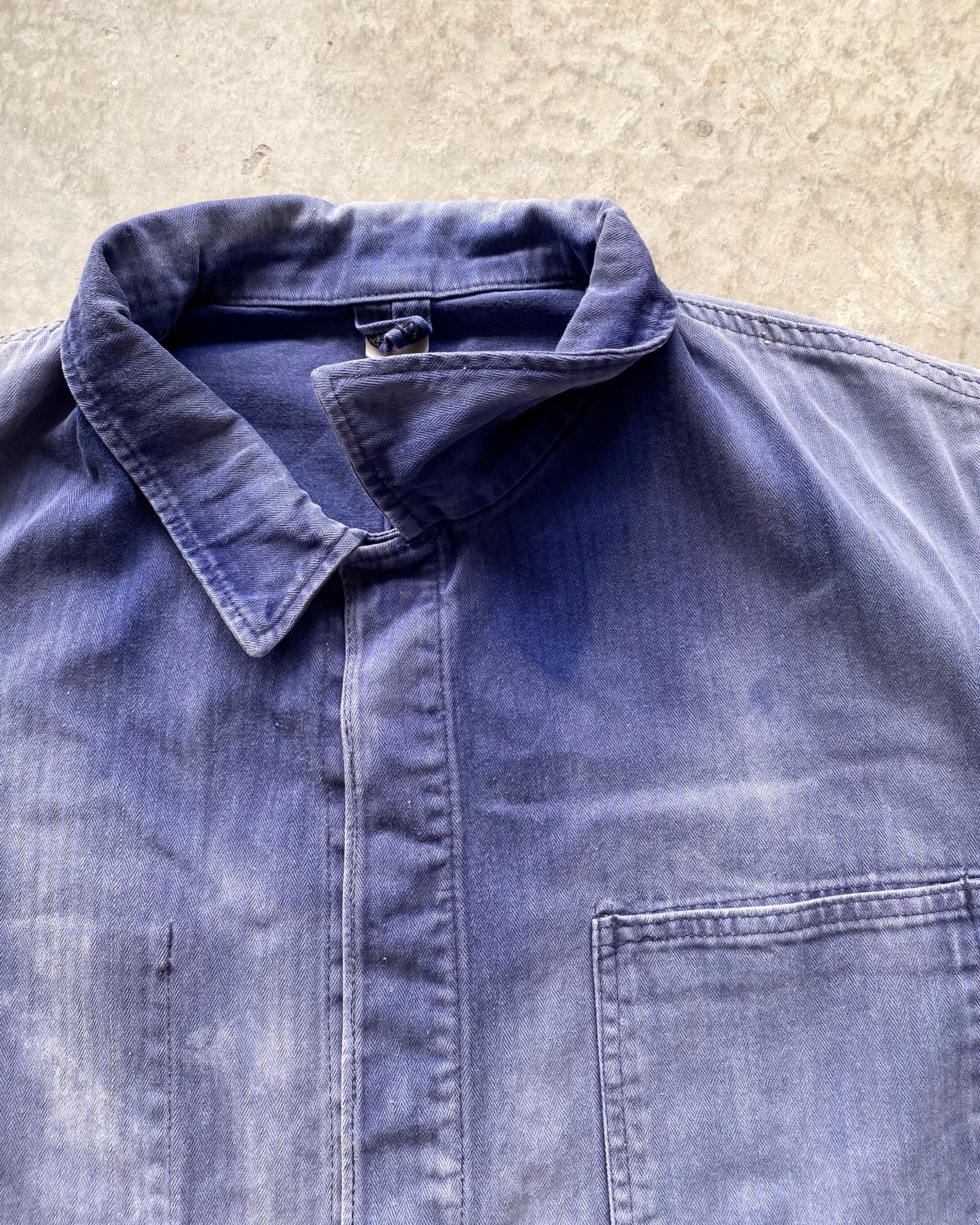 1960S SUN FADED HBT FRENCH WORKWEAR JACKET (L-XXL)