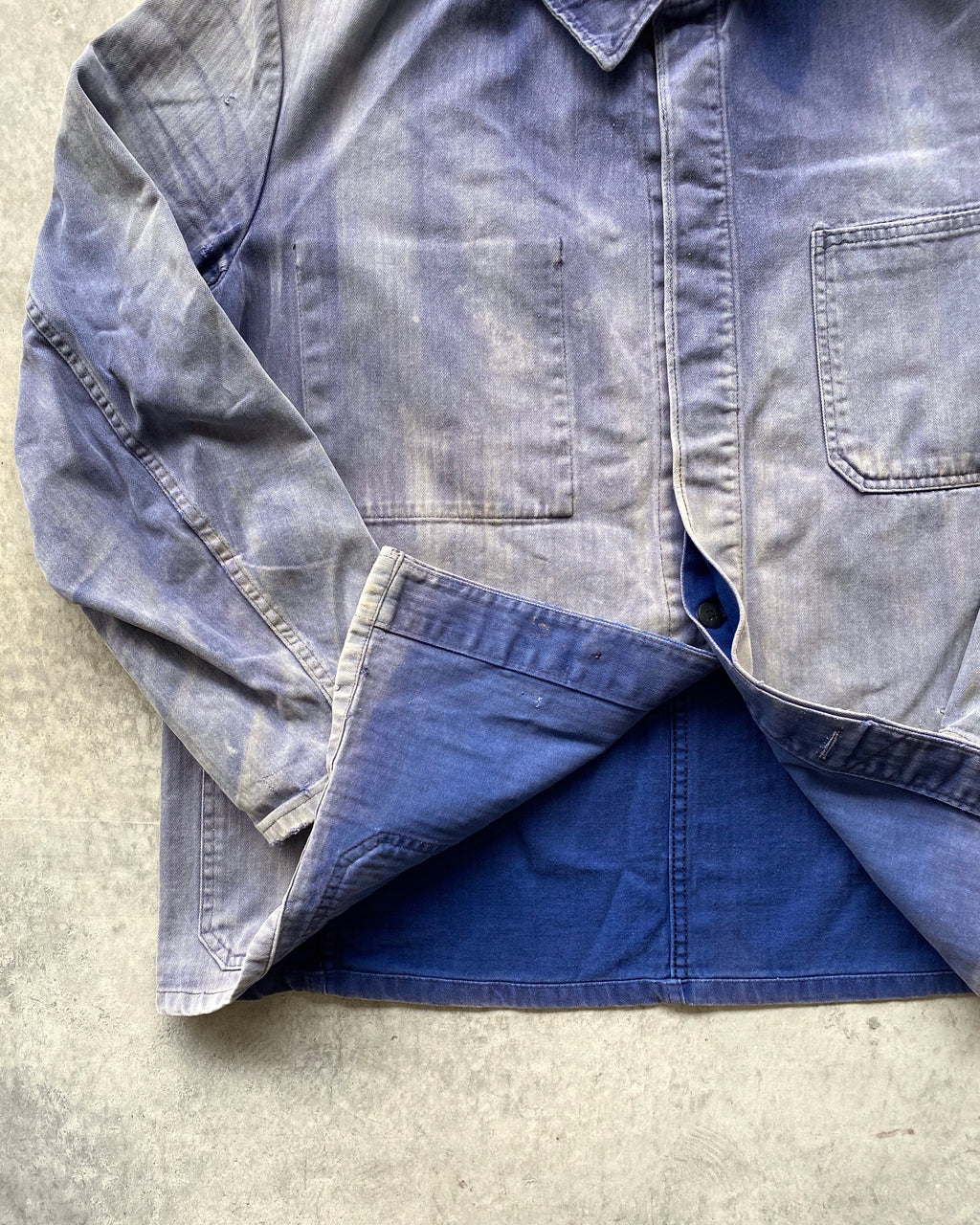 1960S SUN FADED HBT FRENCH WORKWEAR JACKET (L-XXL)