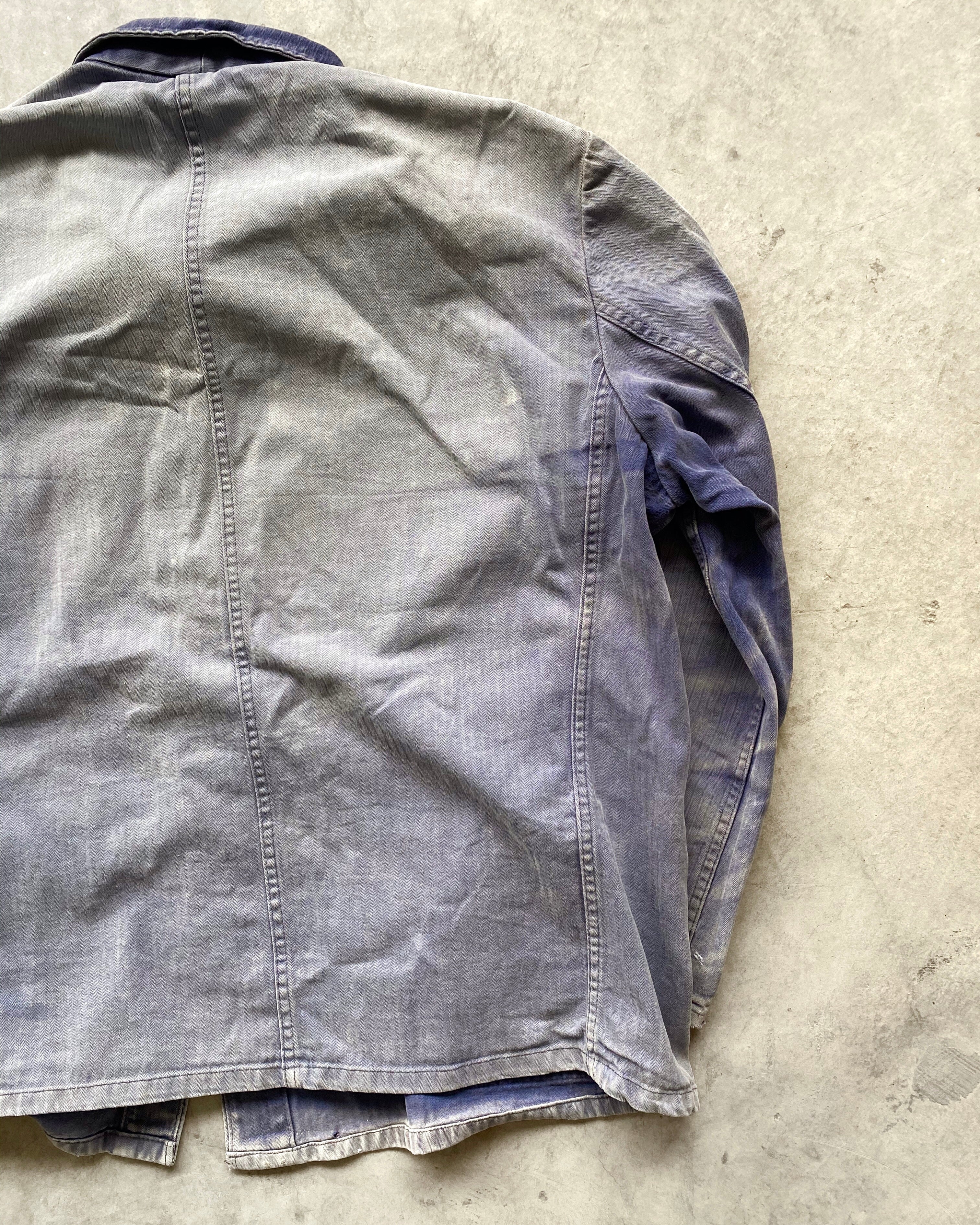 1960S SUN FADED HBT FRENCH WORKWEAR JACKET (L-XXL)