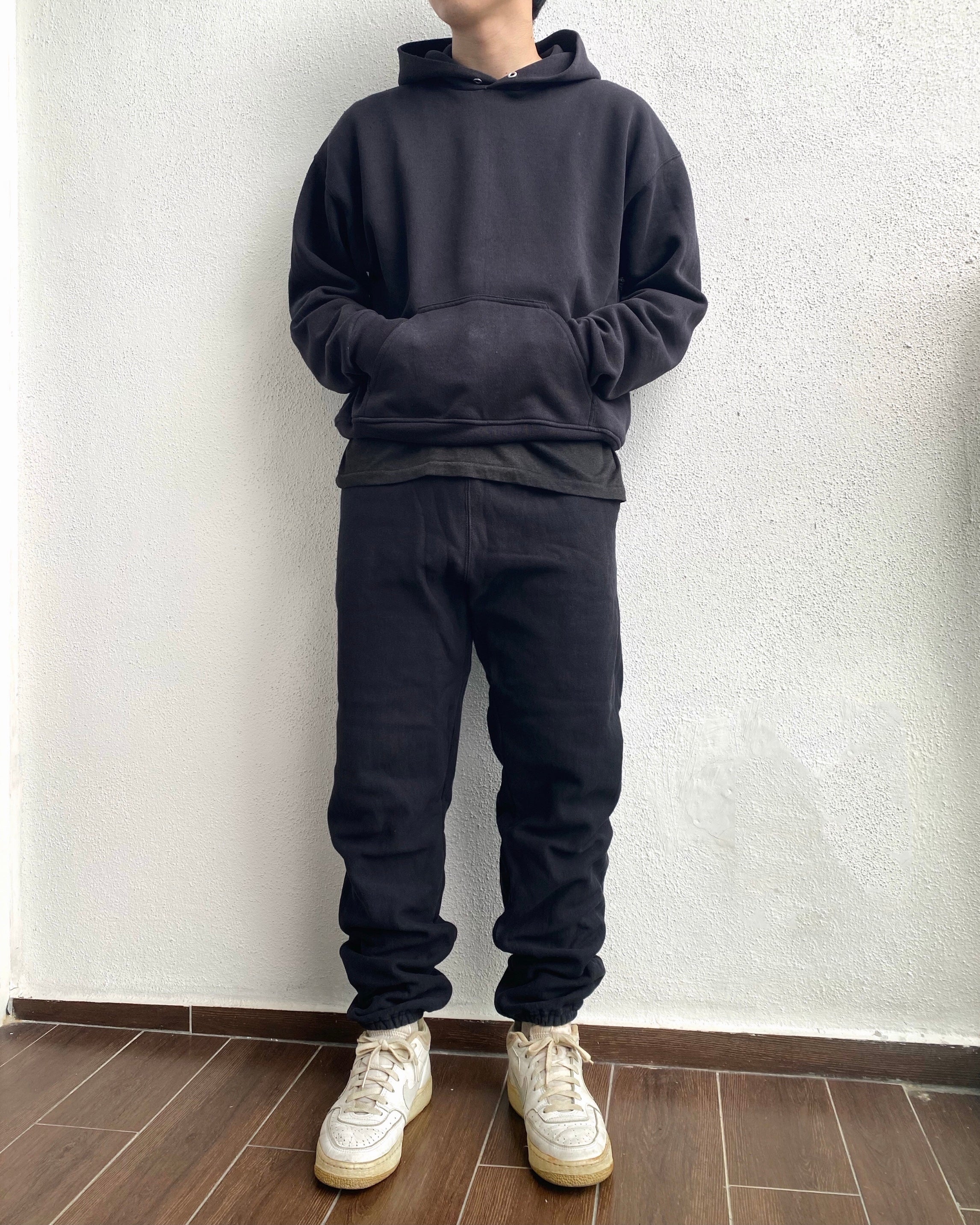 1990S FADED BLACK BLANK HOODIE (M-XL)