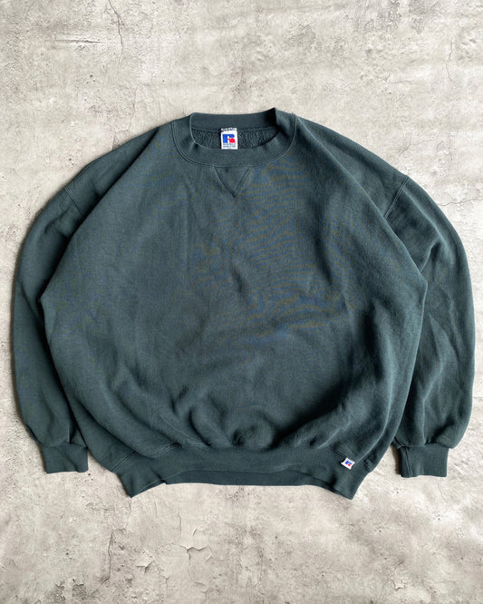1990S RUSSELL FOREST GREEN BLANK CREWNECK SWEATSHIRT (L-XXL)