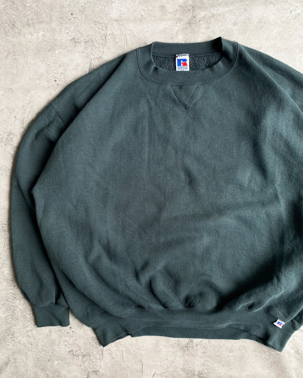 1990S RUSSELL FOREST GREEN BLANK CREWNECK SWEATSHIRT (L-XXL)