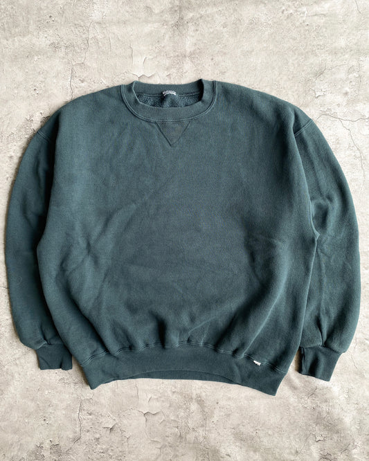 1990S RUSSELL FOREST GREEN BLANK CREWNECK SWEATSHIRT (M/L)