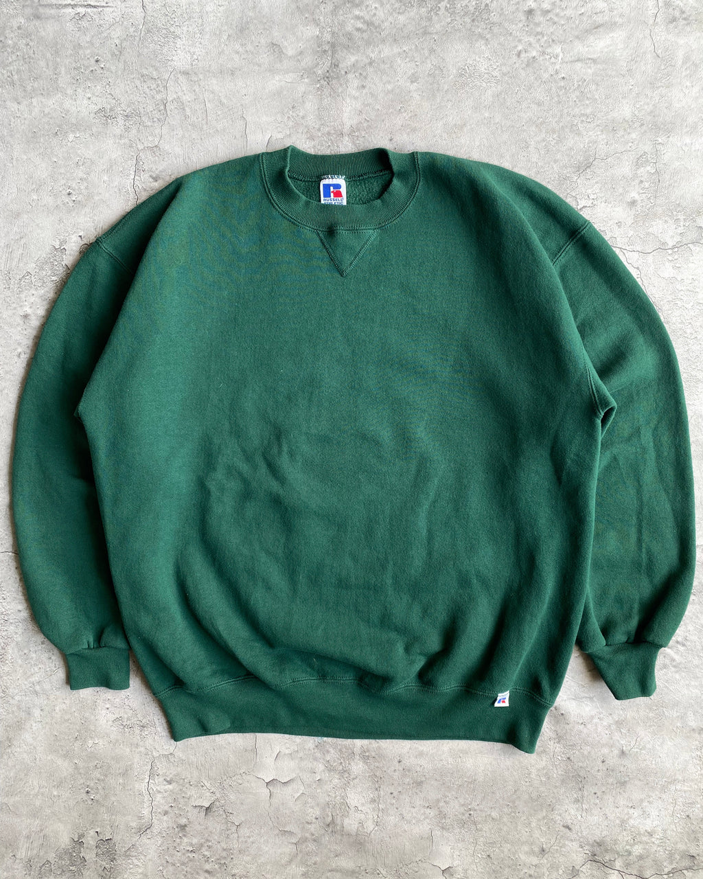 1990S RUSSELL GREEN BLANK CREWNECK SWEATSHIRT (M-XL)