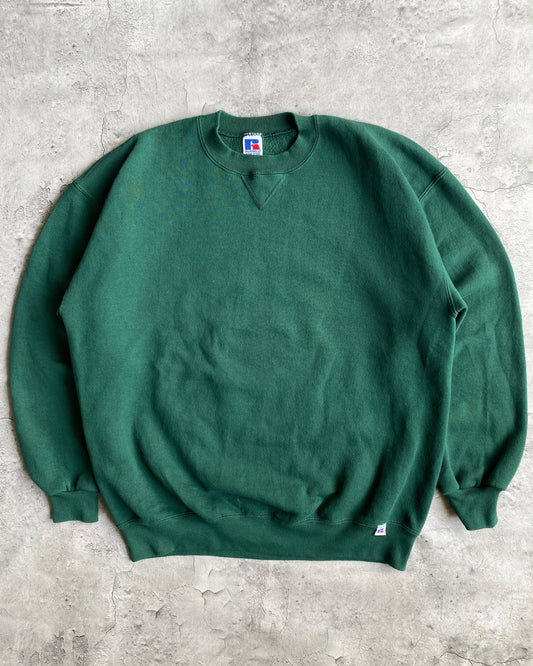 1990S RUSSELL GREEN BLANK CREWNECK SWEATSHIRT (M-XL)
