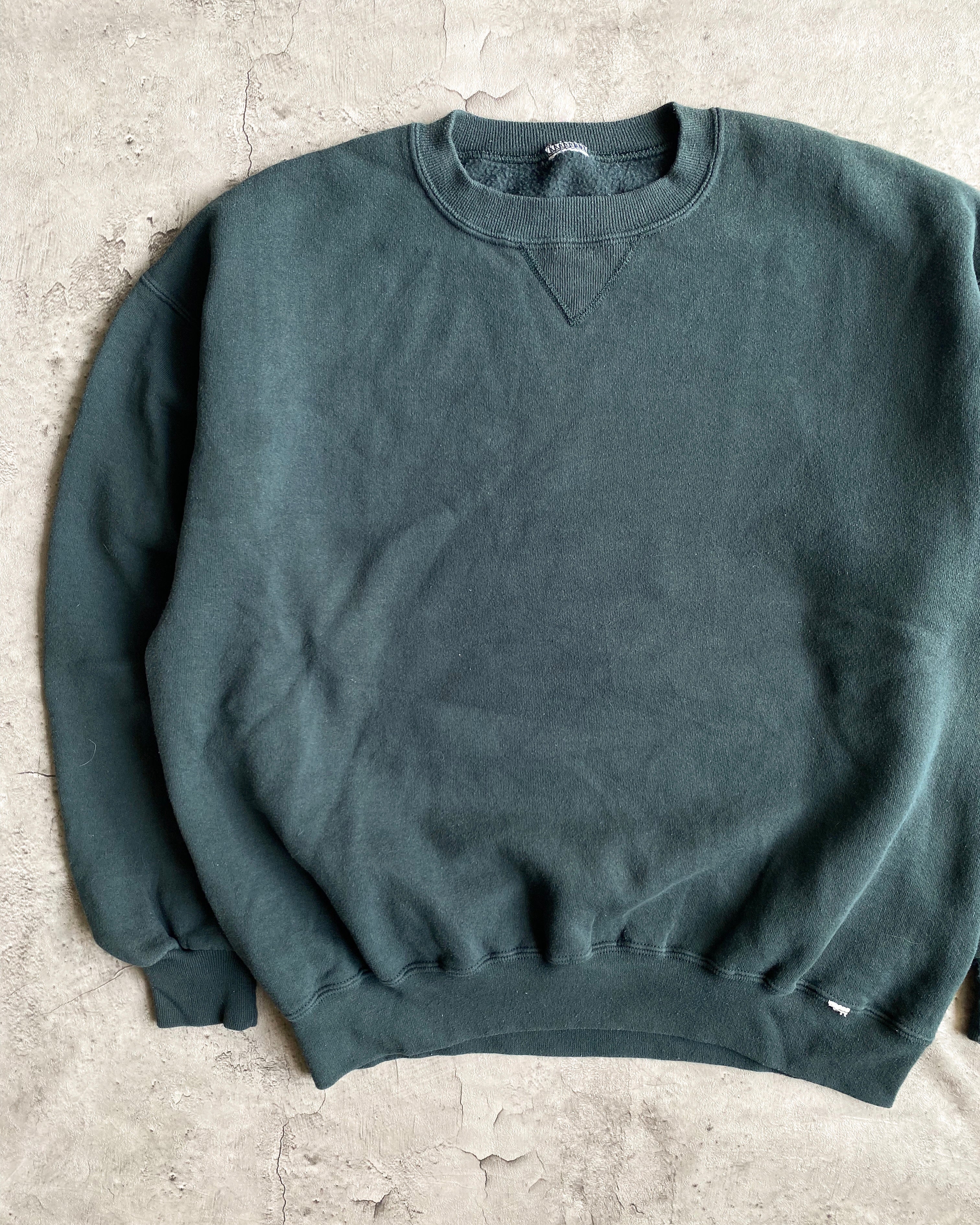 1990S RUSSELL FOREST GREEN BLANK CREWNECK SWEATSHIRT (M/L)