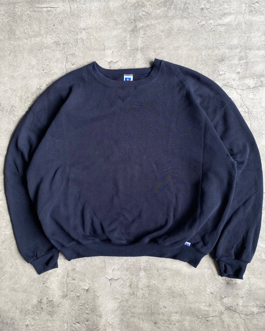 1990S RUSSELL NAVY BLANK CREWNECK SWEATSHIRT (XL/XXL)