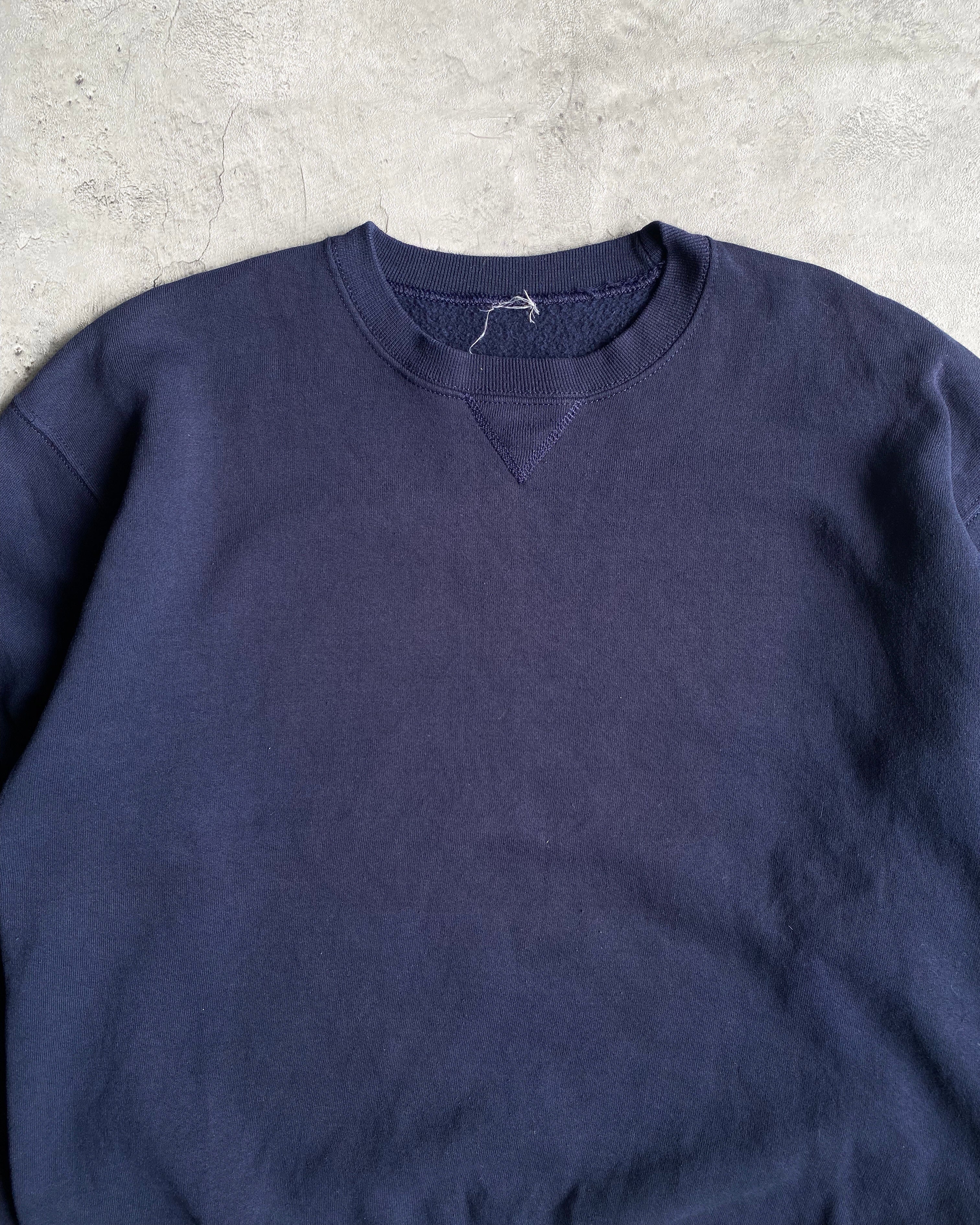 1990S RUSSELL NAVY BLANK CREWNECK SWEATSHIRT (M/L)