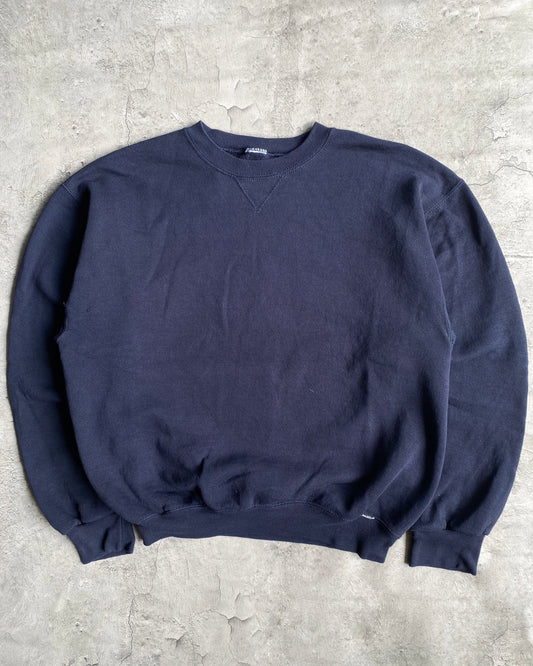 1990S RUSSELL NAVY BLANK CREWNECK SWEATSHIRT (S/M)