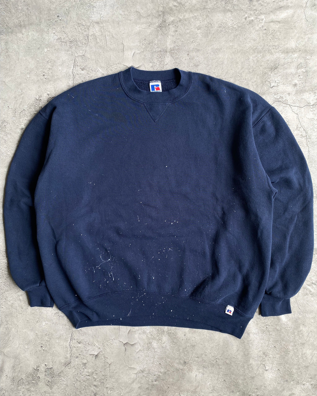 1990S RUSSELL NAVY PAINTED CREWNECK SWEATSHIRT (M-XL)