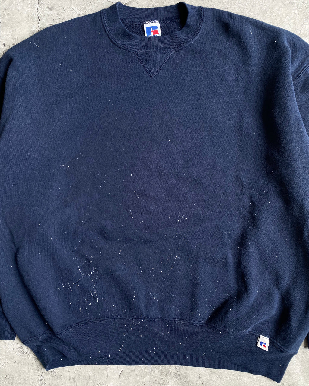 1990S RUSSELL NAVY PAINTED CREWNECK SWEATSHIRT (M-XL)