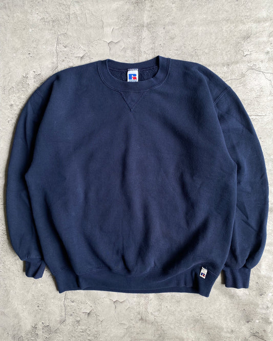 1990S RUSSELL NAVY BLANK CREWNECK SWEATSHIRT (M/L)