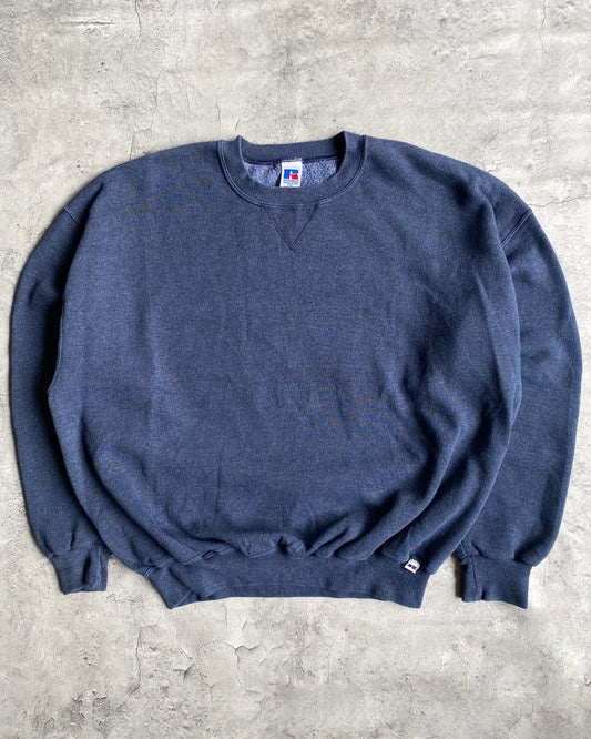 1990S RUSSELL NAVY/GREY BLANK CREWNECK SWEATSHIRT (XL/XXL)