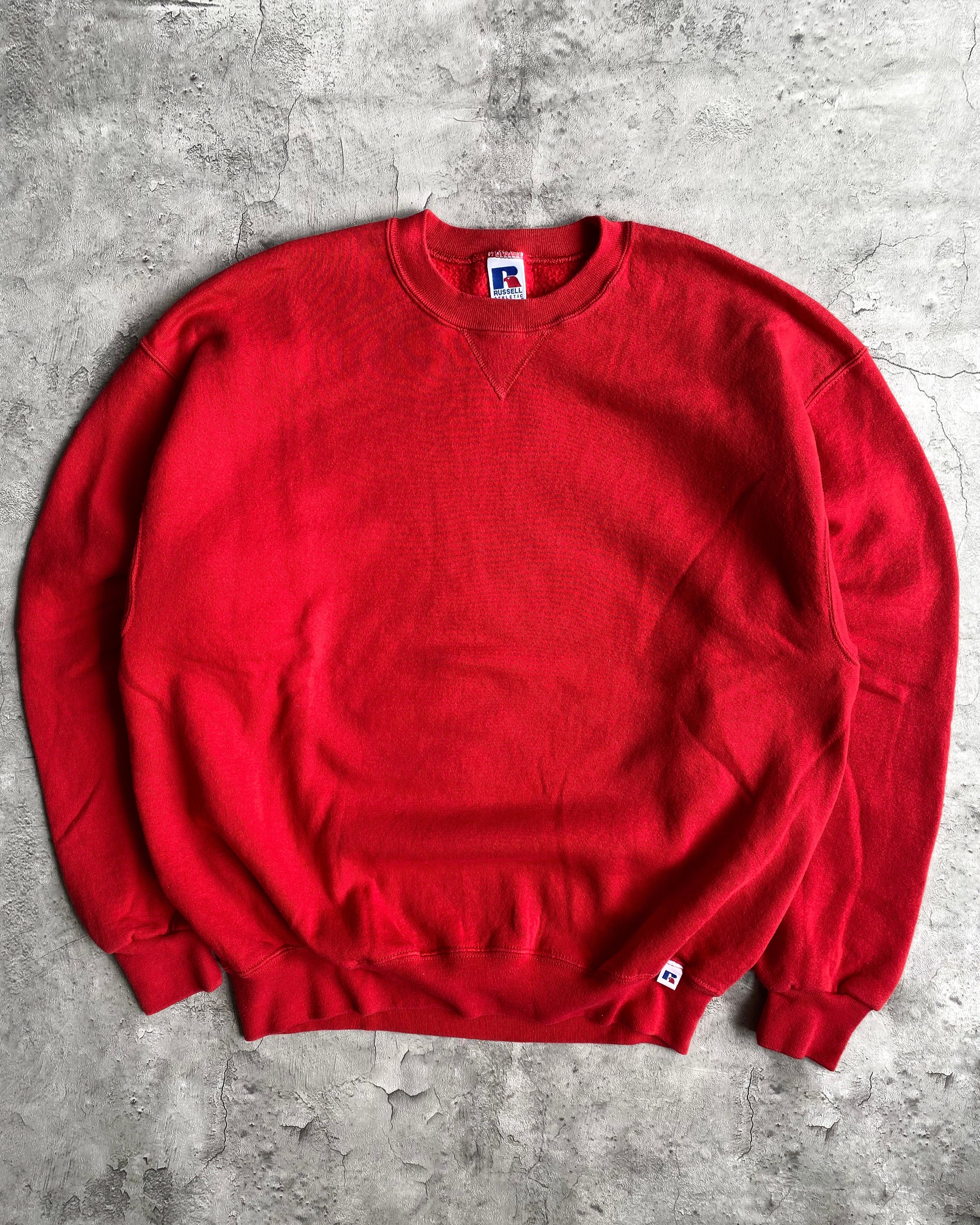 1990S RUSSELL BLANK RED CREWNECK SWEATSHIRT (M-XL)