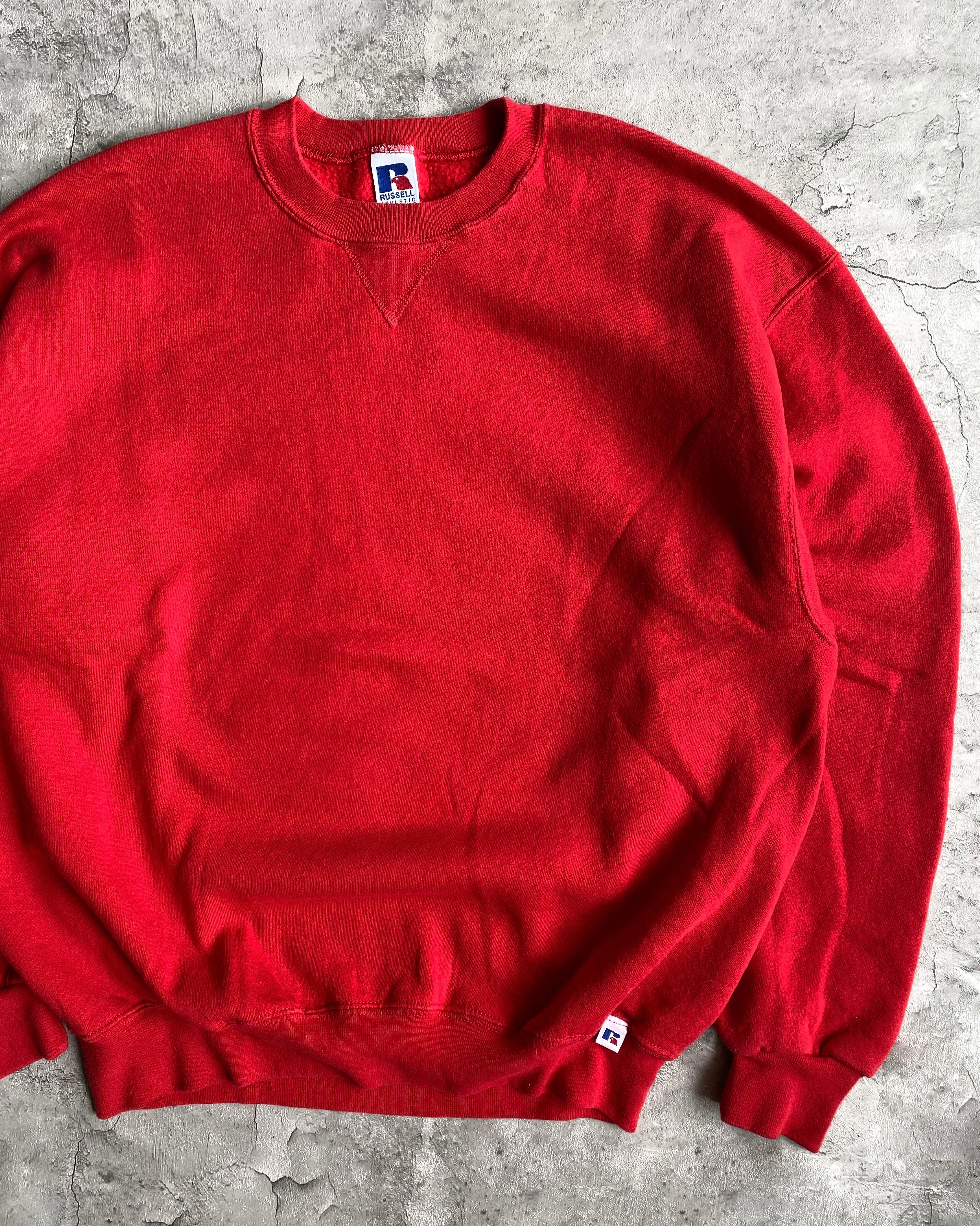 1990S RUSSELL BLANK RED CREWNECK SWEATSHIRT (M-XL)