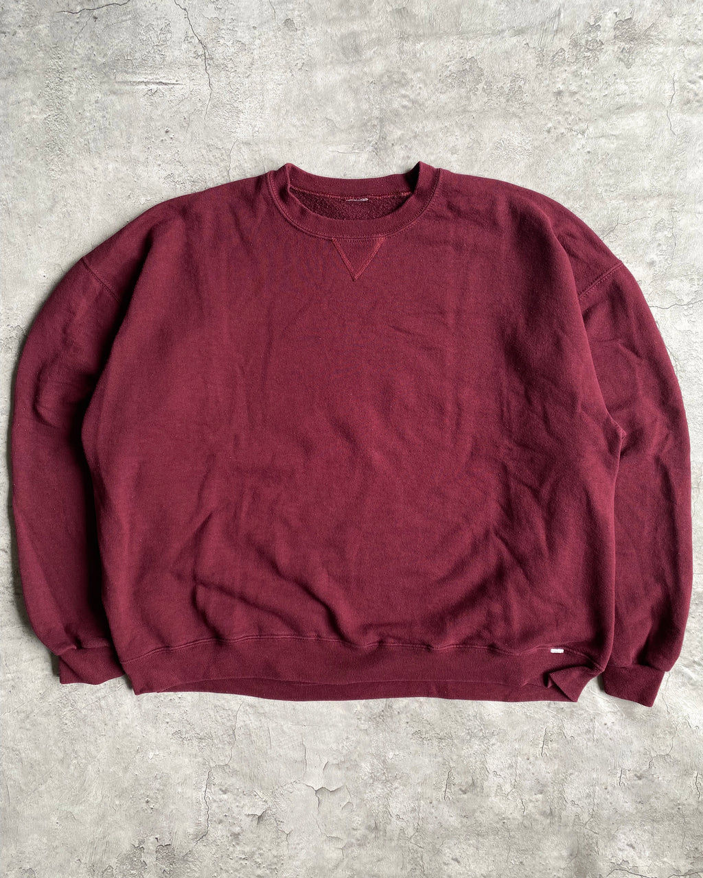 1990S RUSSELL BLANK MAROON CREWNECK SWEATSHIRT (L-XXL)