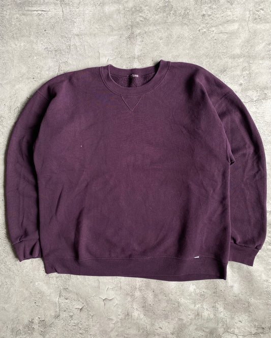 1990S RUSSELL PURPLE BLANK CREWNECK SWEATSHIRT (L/XL)