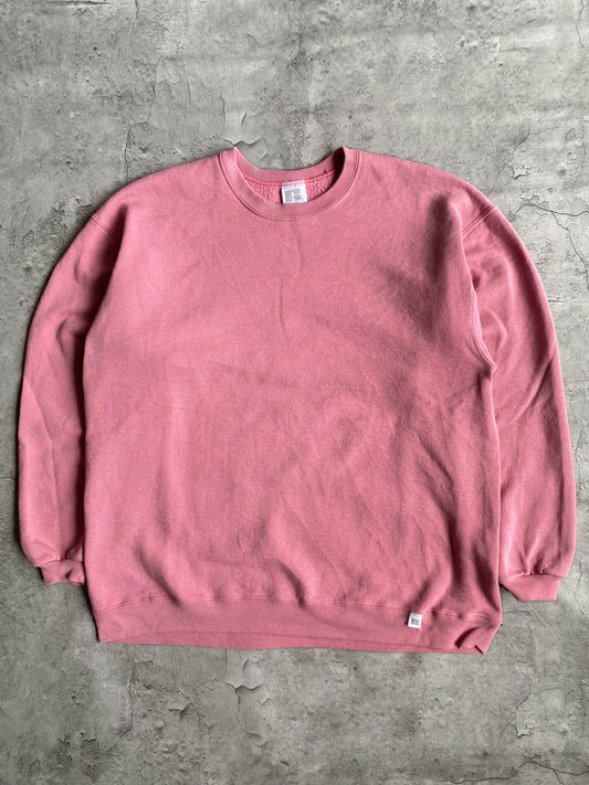 1990S RUSSELL PINK BLANK CREWNECK SWEATSHIRTS (L)